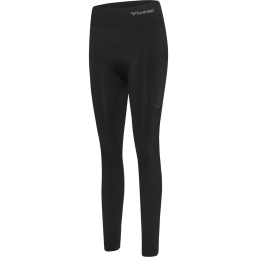 hmlMT IDA SEAMLESS MW POCKET TIGHTS, BLACK, packshot