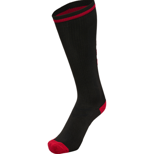 ELITE INDOOR SOCK HIGH, BLACK/RED, packshot