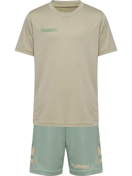 hmlPROMO KIDS DUO SET, ABBEY STONE/ICEBERG GREEN hmlPROMO KIDS DUO SET, ABBEY STONE/ICEBERG GREEN, packshot