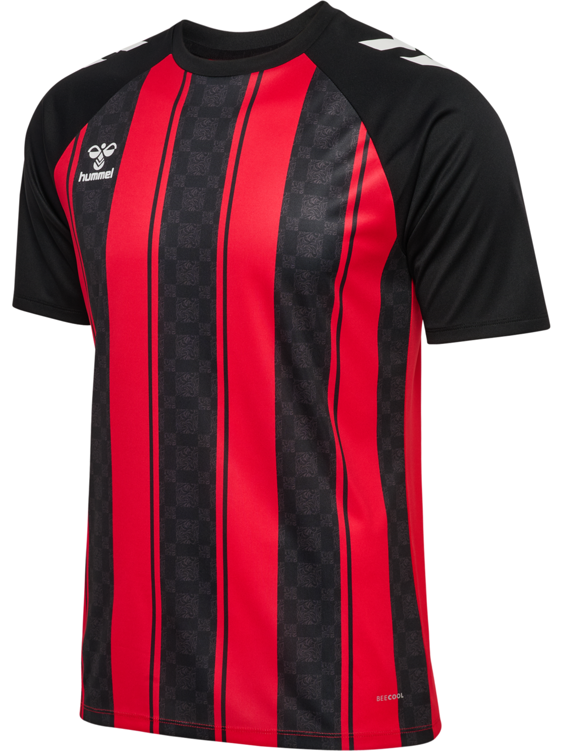 hmlMATCH STRIPED JERSEY S/S, TRUE RED/BLACK, packshot