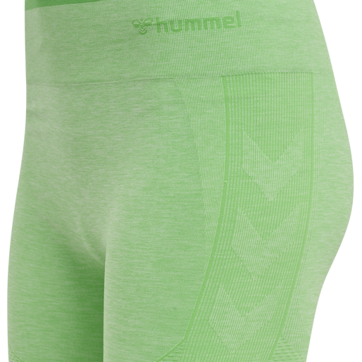 hmlMT UNA SEAMLESS MID WAIST SHORTS, SUMMER GREEN MELANGE, packshot