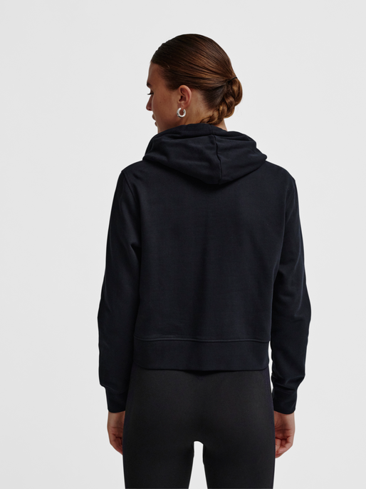 hmlELEMENTAL SHORT HOODIE WOMAN, BLACK, model