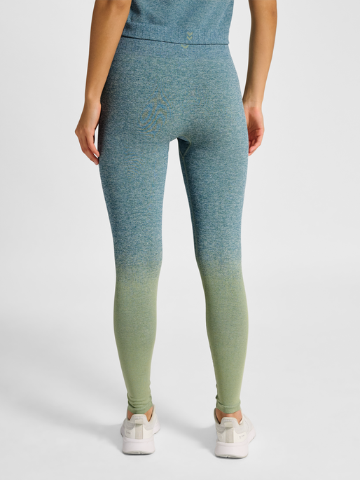 hmlYOGA SEAMLESS GRADIENT HW TIGHTS, BALSAM/FROSTY GREEN, model