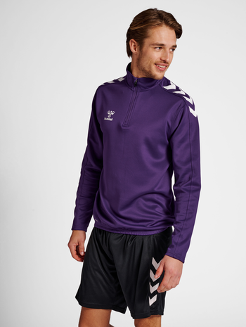 hmlCORE XK HALF ZIP POLY SWEAT, ACAI, model