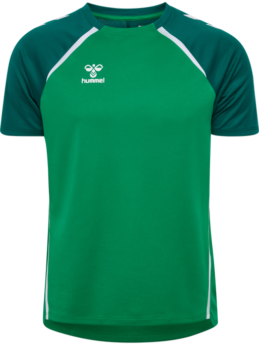 hmlLEAD 2.0 JERSEY S/S, JELLY BEAN/EVERGREEN, packshot