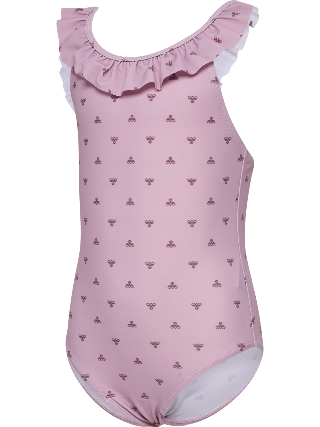 hmlJR BEE AOP FRILL SWIMSUIT, MAUVE SHADOW, packshot