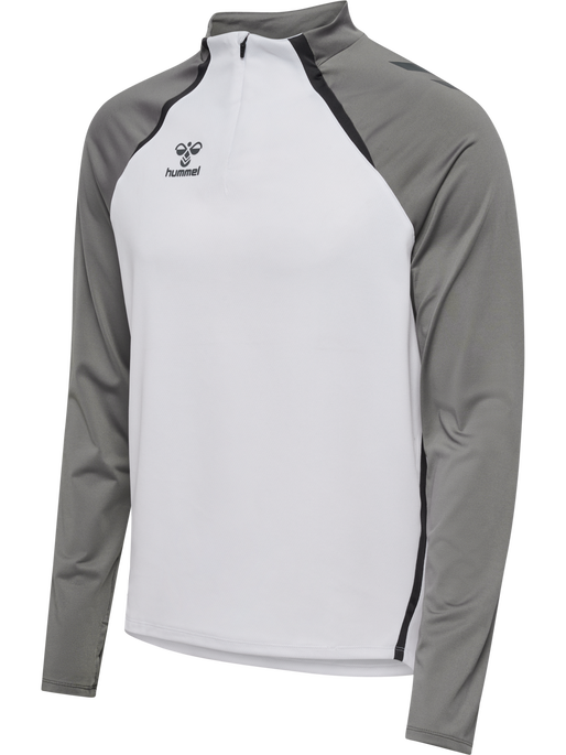 hmlLEAD 2.0 HALF ZIP, WHITE/STEEL GRAY, packshot