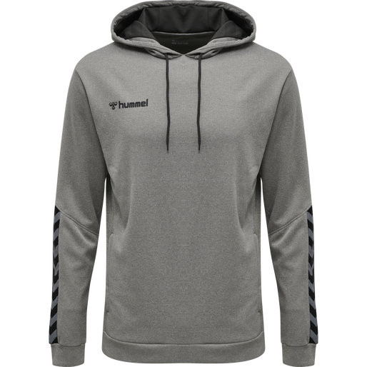 hmlAUTHENTIC POLY HOODIE, GREY MELANGE, packshot