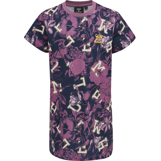 hmlDRAMA T-SHIRT DRESS S/S, BORDEAUX, packshot