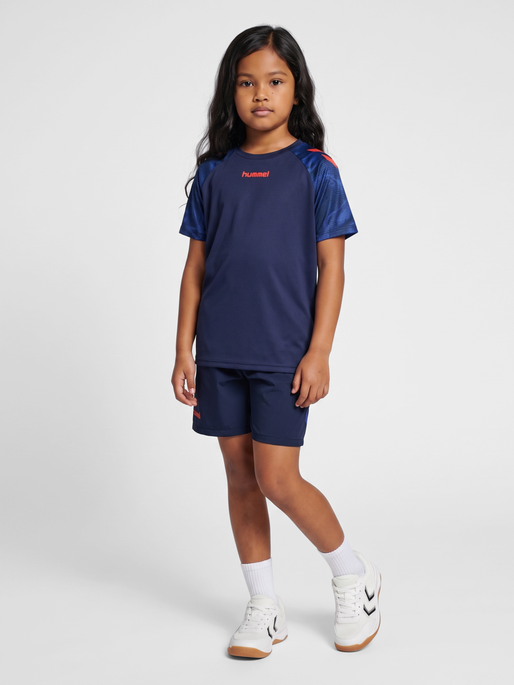 hmlBLAZE26 PRO TRAINING JERSEY KIDS, MARINE/CHERRY TOMATO, model