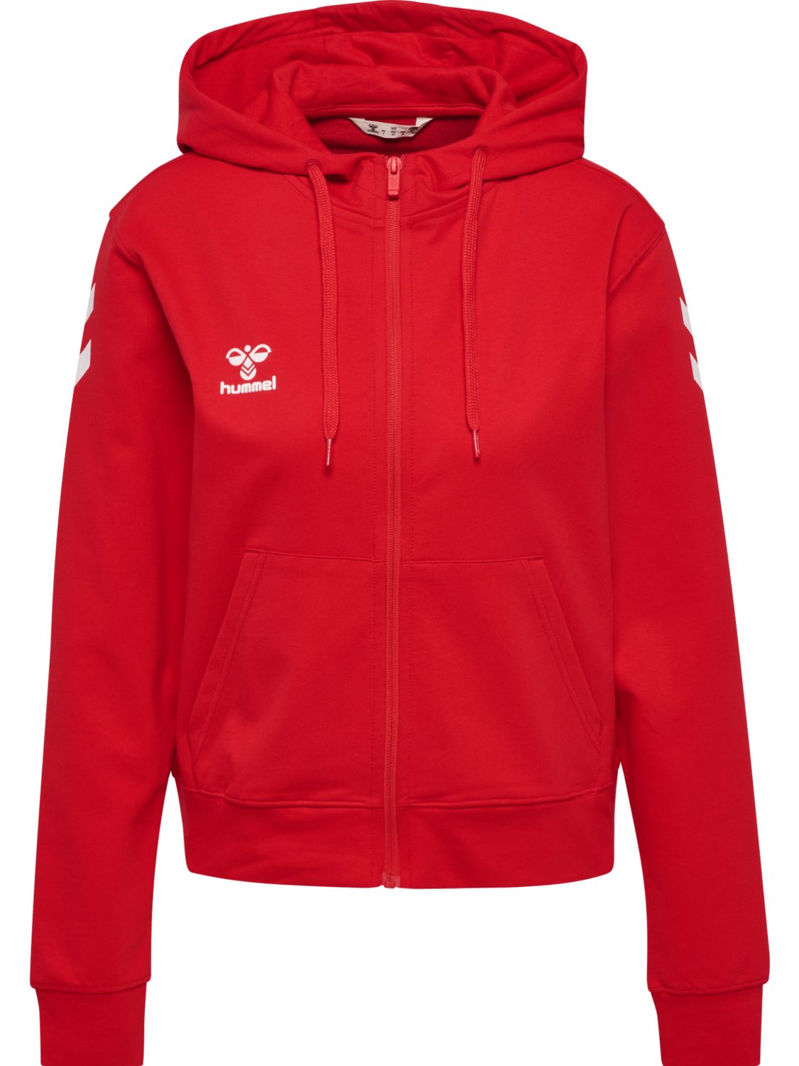 hmlGO 2.0 CHEVRON ZIP HOODIE WOMAN, TRUE RED, packshot