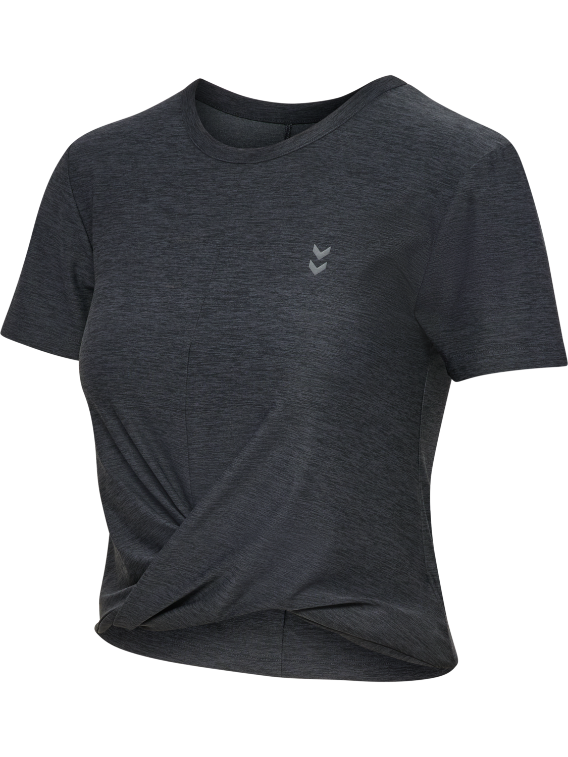 hmlYOGA WRAP W T-SHIRT S/S, EBONY, packshot