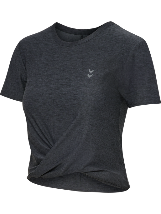 hmlYOGA WRAP W T-SHIRT S/S, EBONY hmlYOGA WRAP W T-SHIRT S/S, EBONY, packshot