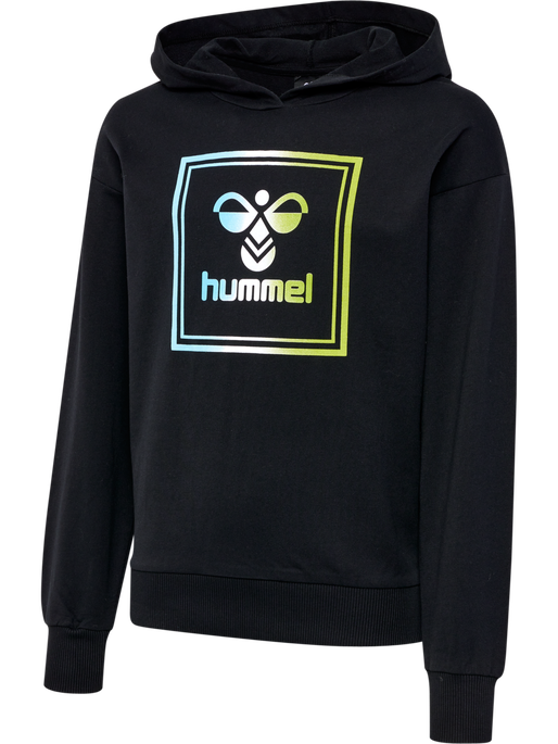 HMLLEIDEN HOODIE, BLACK IRIS/OIL BLUE, packshot