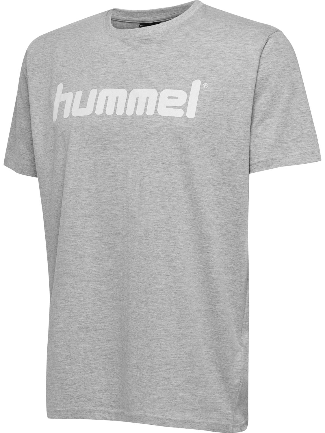 HUMMEL GO COTTON LOGO T-SHIRT S/S, GREY MELANGE, packshot