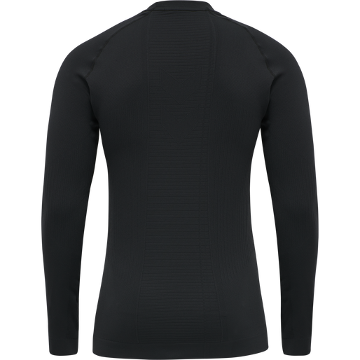 hmlSTROKE SEAMLESS T-SHIRT L/S, BLACK, packshot
