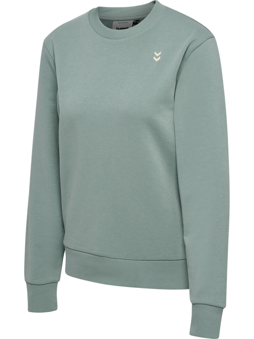 hmlPULSE W SWEAT CREWNECK, CHINOIS GREEN, packshot