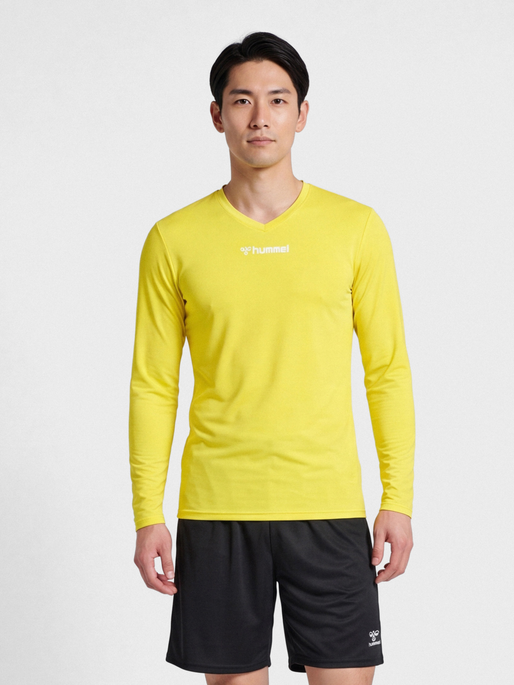 hmlBL ESSENTIAL TEE L/S, BLAZING YELLOW, model