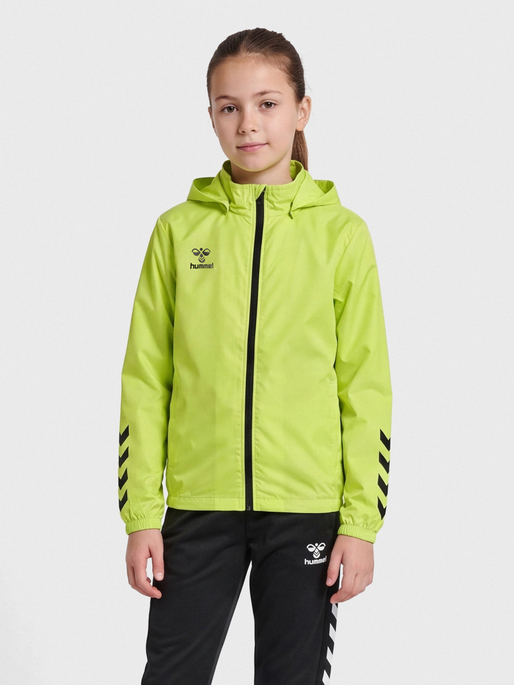hmlCORE XK SPRAY JACKET KIDS, LIME POPSICLE, model