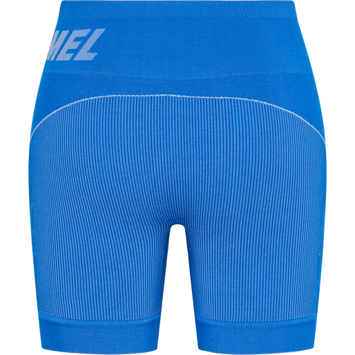 hmlTE CHRISTEL SEAMLESS SHORTS, PLACID BLUE/LAPIS BLUE MELANGE, packshot