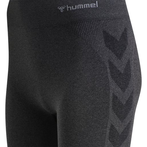 hmlCI SEAMLESS MID WAIST TIGHTS, BLACK MELANGE hmlCI SEAMLESS MID WAIST TIGHTS, BLACK MELANGE, packshot