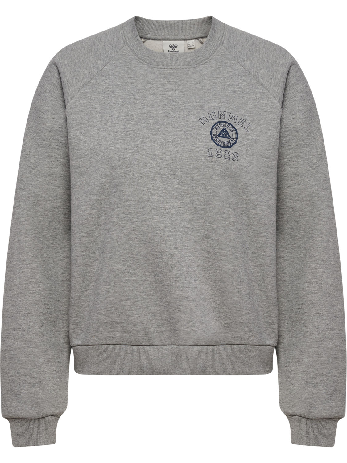 hmlKEEPER W BOXY GRAPHIC CREWNECK, LIGHT GREY MELANGE, packshot