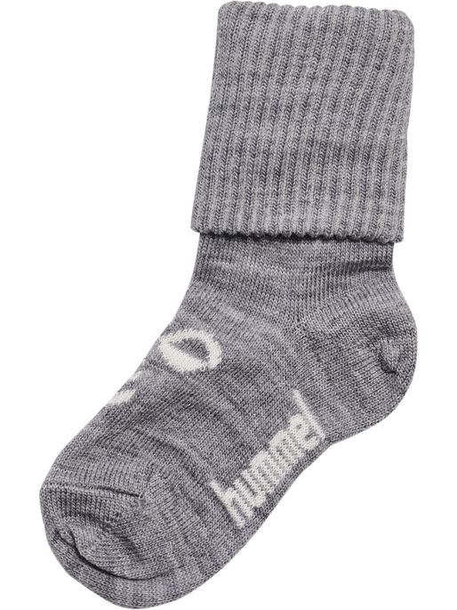 hmlMINI WOOL SOCKS, GREY MELANGE, packshot