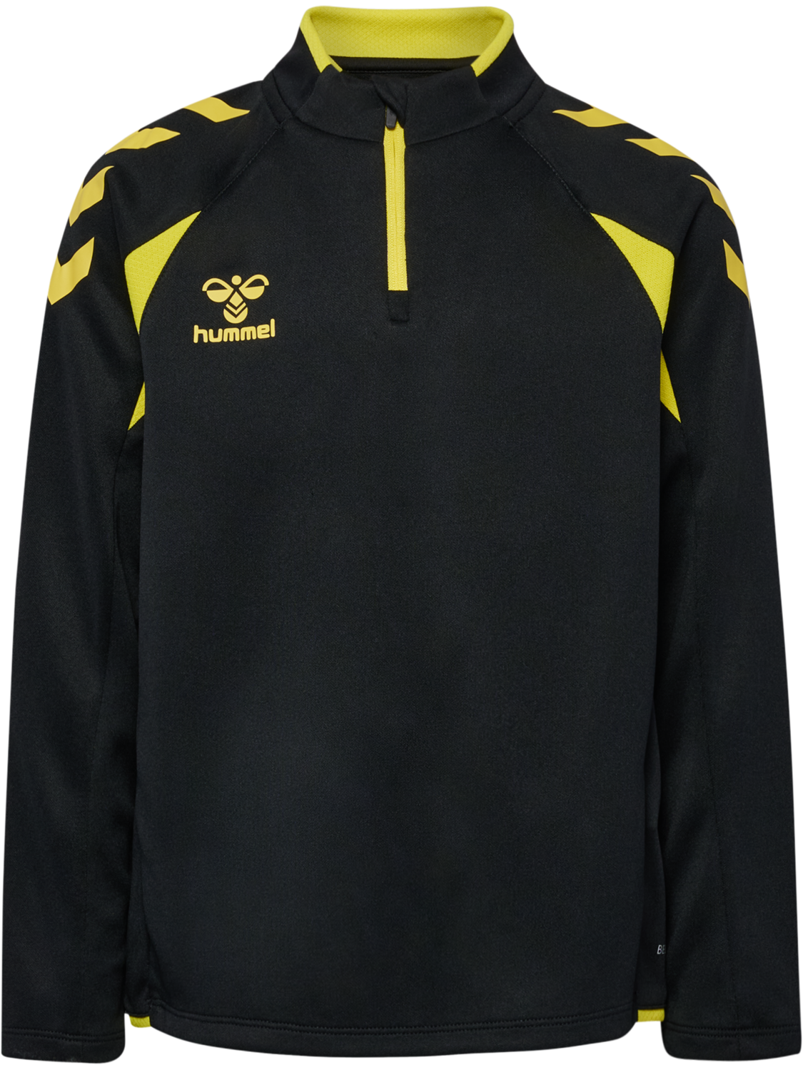 hmlCORE 2.0 HALF ZIP KIDS, BLACK/BLAZING YELLOW, packshot