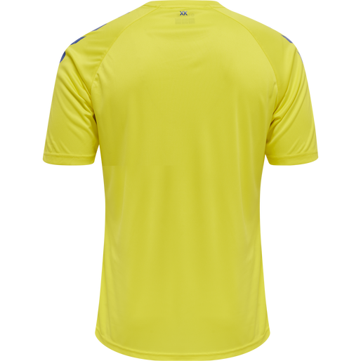 hmlCORE XK CORE POLY T-SHIRT S/S, BLAZING YELLOW/TRUE BLUE, packshot