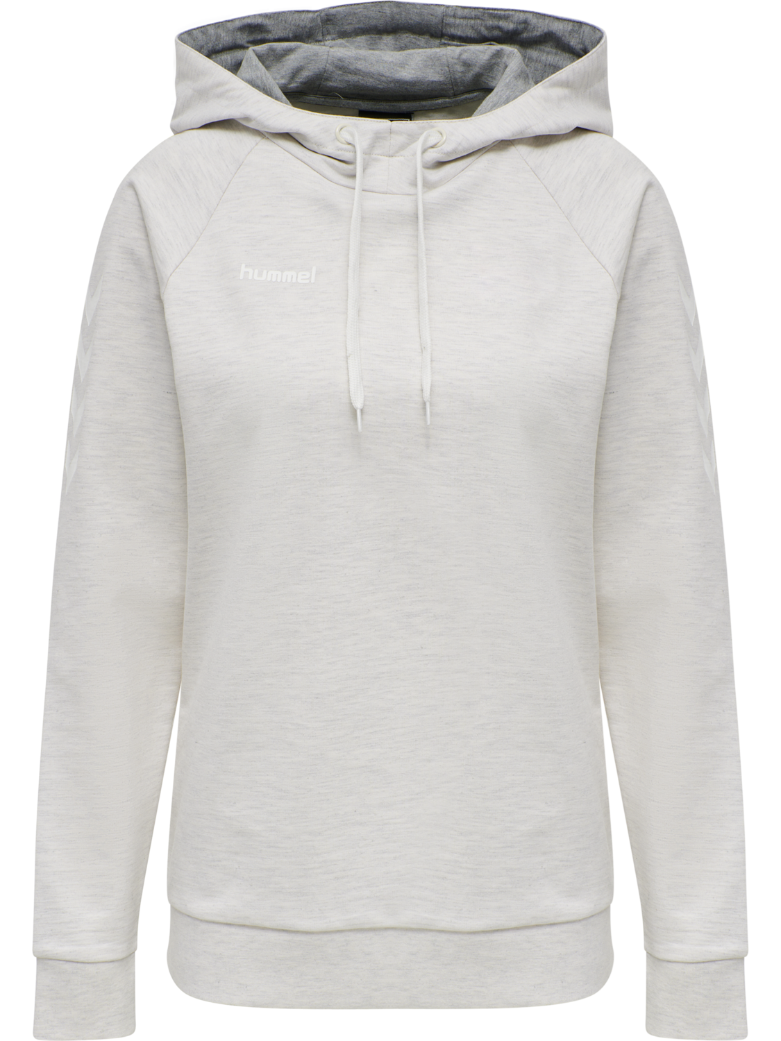 HUMMEL GO COTTON HOODIE WOMAN, EGRET MELANGE, packshot