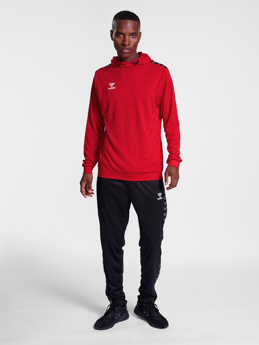 hmlAUTHENTIC PL HOODIE, TRUE RED, model