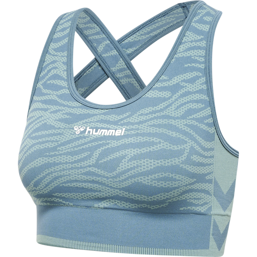 hmlMT SAGA SEAMLESS SPORTS TOP, NORTH ATLANTIC/BLUE SURF MELANGE, packshot