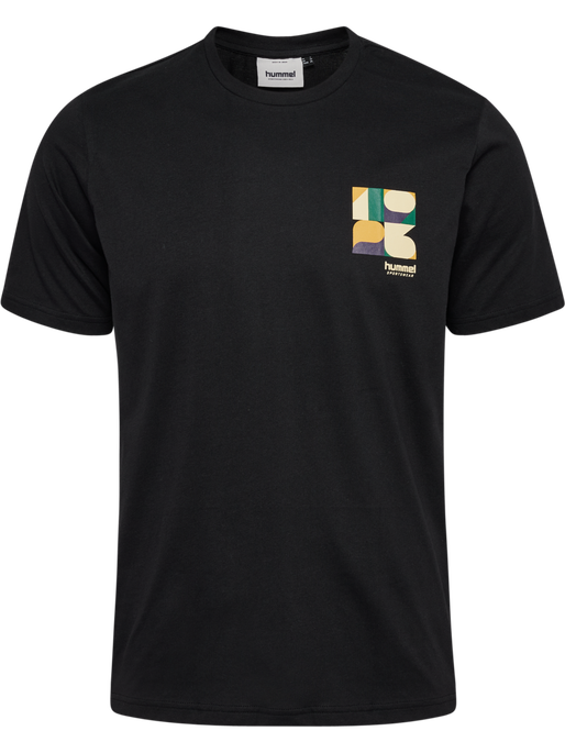 hmlREGULAR GRAPHIC TEE S/S, BLACK/BLACK, packshot