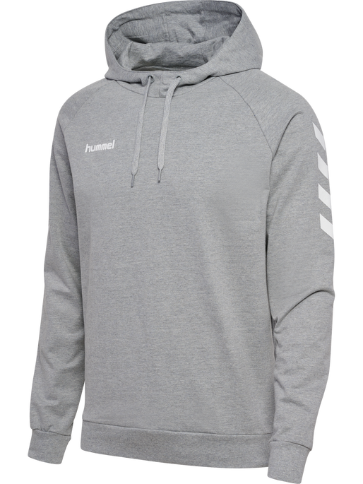 HMLGO COTTON HOODIE, GREY MELANGE, packshot