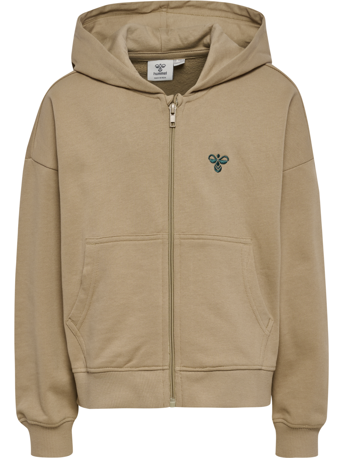 hmlJR JUMP BOXY ZIP CARDIGAN, SILVER MINK, packshot