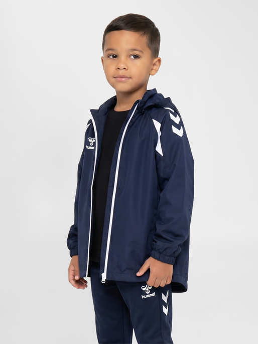 hmlCORE 2.0 ALL-WEATHER JACKET KIDS, MARINE/WHITE, model