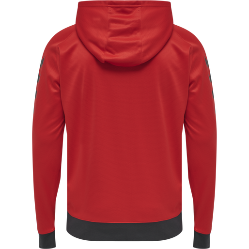 hmlACTION POLY ZIP HOODIE, FLAME SCARLET, packshot