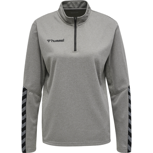 hmlAUTHENTIC HALF ZIP SWEATSHIRT WO, GREY MELANGE, packshot