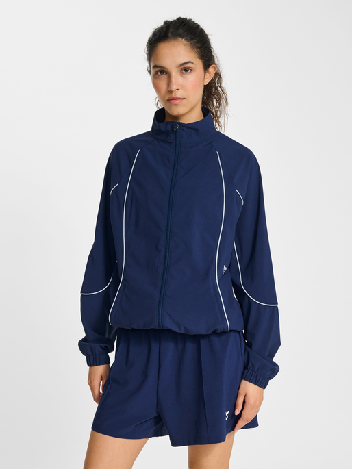 hmlPULSE WOVEN W ZIP THROUGH, DRESS BLUES, model