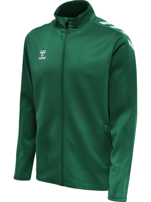 hmlCORE XK POLY ZIP SWEAT, EVERGREEN, packshot