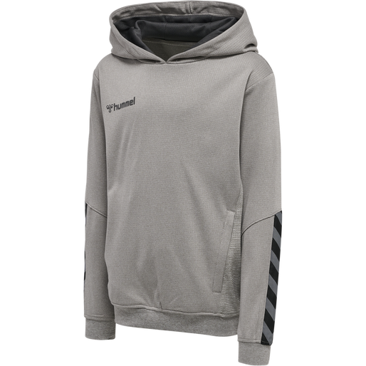 hmlAUTHENTIC KIDS POLY HOODIE, GREY MELANGE, packshot