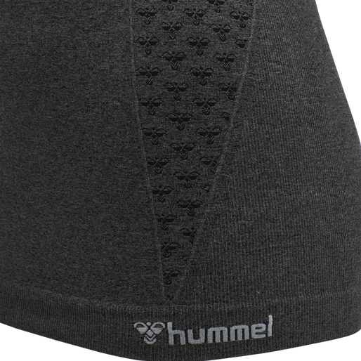 hmlCI SEAMLESS TOP, BLACK MELANGE, packshot