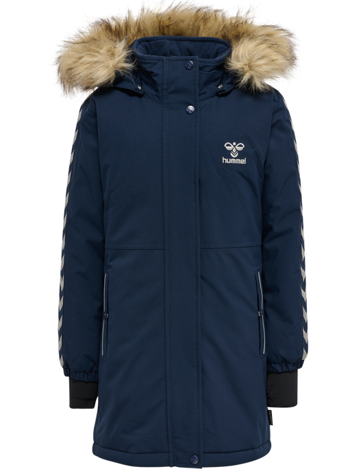 hmlLEAF TEX COAT, BLACK IRIS hmlLEAF TEX COAT, BLACK IRIS, packshot