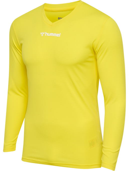 hmlBL ESSENTIAL TEE L/S, BLAZING YELLOW, packshot