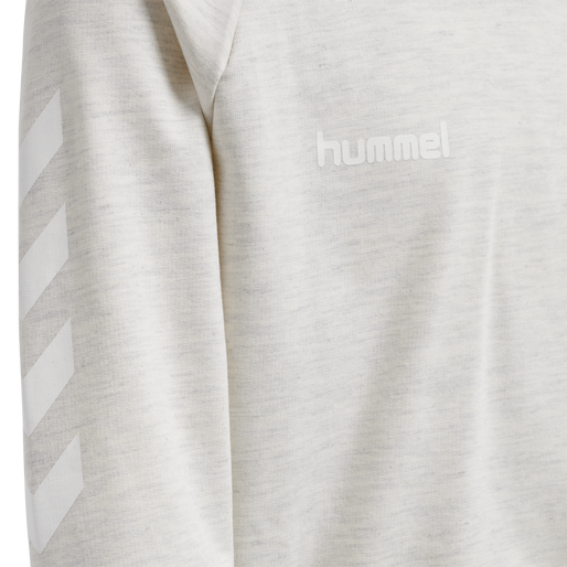 HUMMEL GO KIDS COTTON HOODIE, EGRET MELANGE, packshot