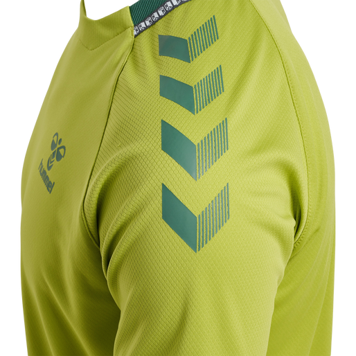 hmlONGRID POLY JERSEY S/S, DARK CITRON, packshot