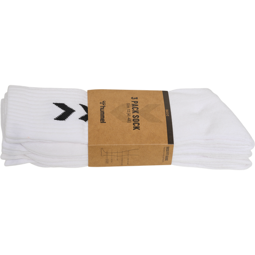 3-Pack Basic Sock, WHITE, packshot