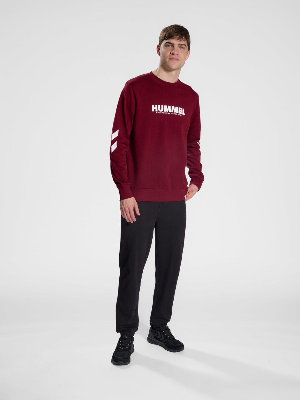 hmlLEGACY SWEATSHIRT, CABERNET, model