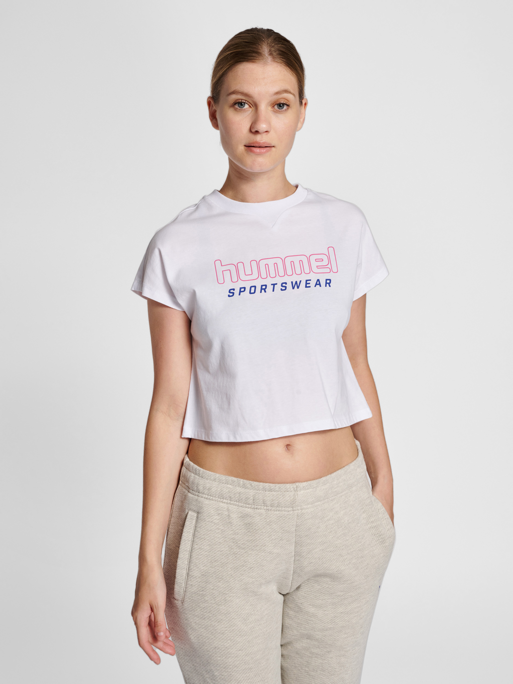 hmlLGC JUNE CROPPED T-SHIRT, 9001, model