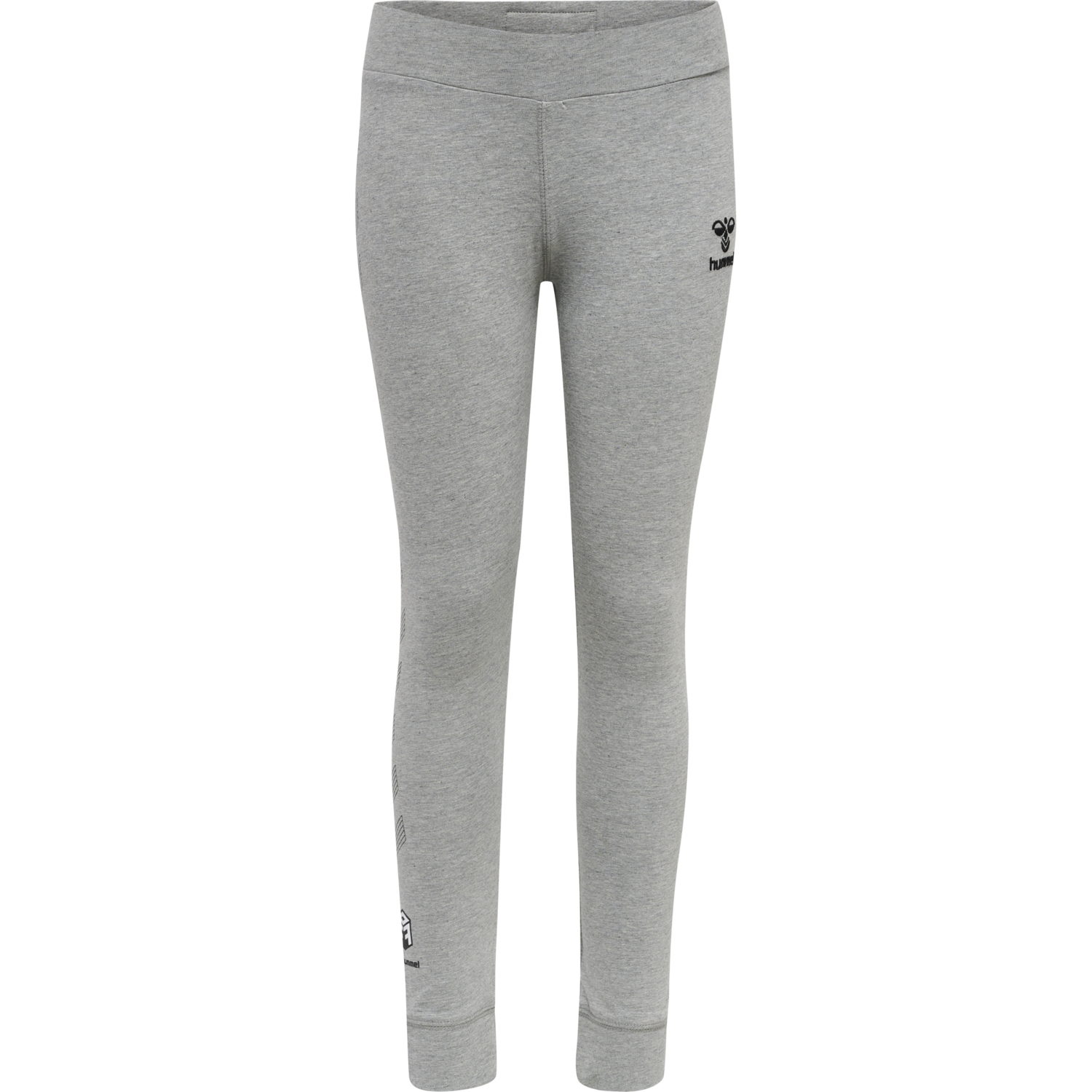 hmlMOVE GRID COTTON TIGHTS KIDS, GREY MELANGE, packshot